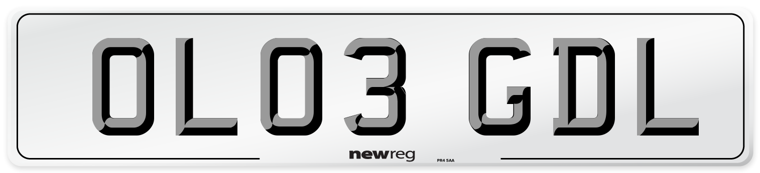 OL03 GDL Number Plate from New Reg